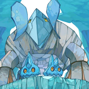 To Bergmite-karakterer og Avalugg — Pokemon-telefon Bakgrunner