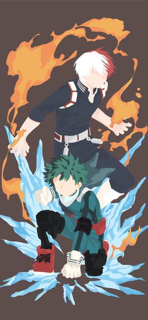 Todobakudeku Izuku og Shoto kunst bakgrunn — iPhone 15 Pro Bakgrunner