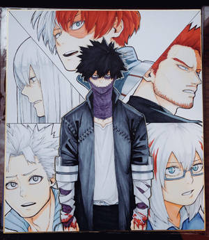 Todoroki-familiens collage bakgrunnsbilde — Vivo X Fold5 Bakgrunner