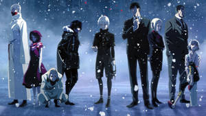 Tokyo Ghoul-karakterer gruppe kunst bakgrunnsbilde — Animefigurer Bakgrunner