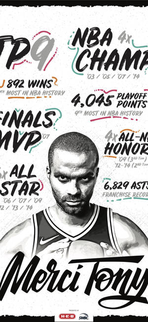 Tony Parker Basketballstatistikk — iPhone 14 Bakgrunner