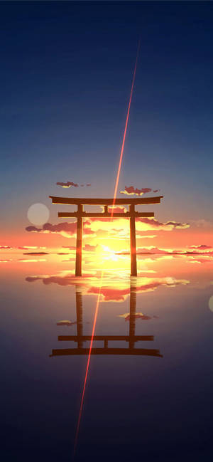 Torii port solnedgang horisont bakgrunnsbilde — iPhone 18 Bakgrunner