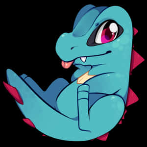 Totodile med tungen ut — Anime skrivebord Bakgrunner