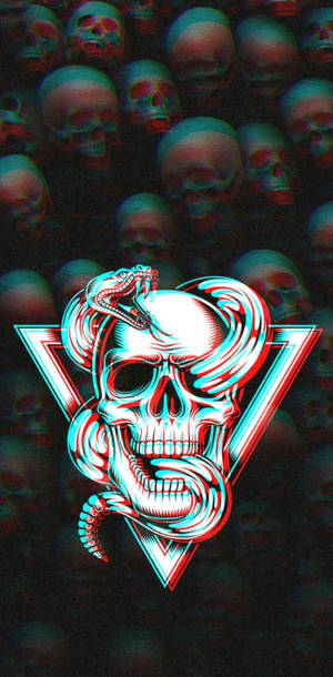 Trippy estetisk hodeskalle og slange