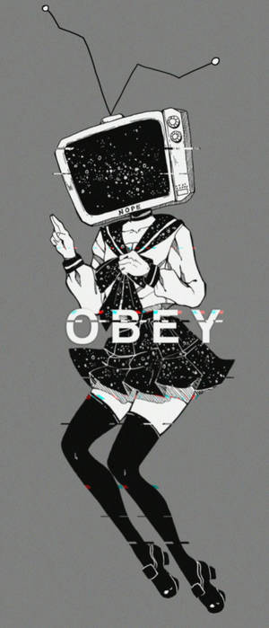 TV-hode Echo glitch bakgrunn — Galaxy Z Flip Bakgrunner