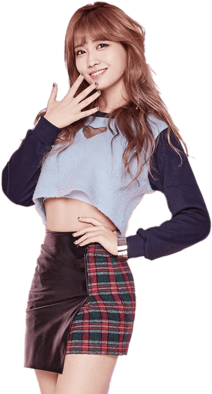 Twice-medlem i moterik positur
