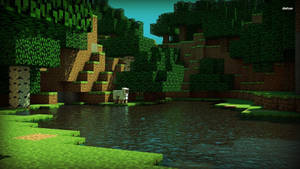 Minecraft HD naturskjønn grønn natur bakgrunn