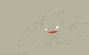 Utviklet Geodude Enkel Grå Omriss — Nintendo Bakgrunner