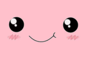 Søtt rosa ansikt kawaii-bakgrunn.