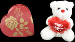 God Valentinsdag liten bjørn og hjerteformet sjokolade - Teddybjørn, HD Png nedlasting — Søt bjørn Bakgrunner