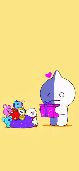Bakgrunnsbilde med Van BT21 gave — ROG Phone 9 FE Bakgrunner