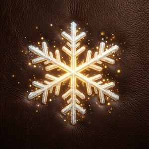Snøfnugg-emoji med gyllen glød på mørk brun bakgrunn. — Tecno Phantom Bakgrunner