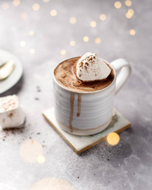 Varm kakao med smeltende marshmallows bakgrunnsbilde — 4:5 Bakgrunner