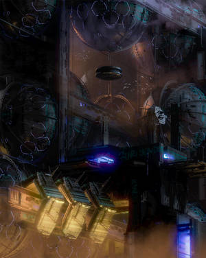 Fremtidsrettet arkitektur, science-fiction Cyberpunk