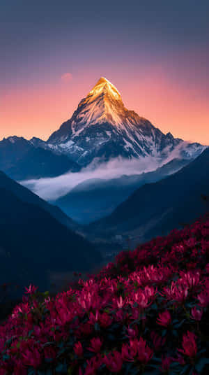 Rosa,Stille,Bakgrunn,Gyllen,Vakker,Majestetisk,Skyer,Dal,Soloppgang,Soloppgang Natur,Rosa Blomster,Blomster,Natur,Landskap,Solnedgang,Solnedgang Estetikk,Fjell,Fjell Estetikk,Fjellandskap,Natur 4k — Soloppgang Bakgrunner
