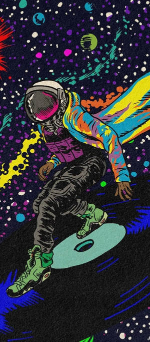 Vibey Disco Spaceman — Galaxy Z Flip Bakgrunner