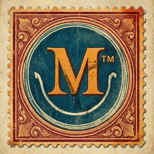 Et varemerkesymbol i vintage frimerkestil. — Tecno Phantom Bakgrunner