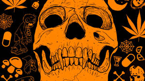 Vintage Halloween oransje hodeskalle