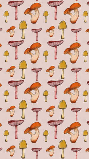 Vintage søt sopp groovy blomstermønster — Soppestetikk Bakgrunner