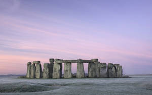 Vinter i Stonehenge England bakgrunnsbilde — Daggry Bakgrunner
