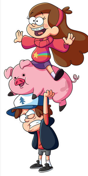 Waddles og Gravity Falls-figurer — 18:9 Bakgrunner