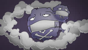 Weezing iført munnbind — Spilling GIF Bakgrunner