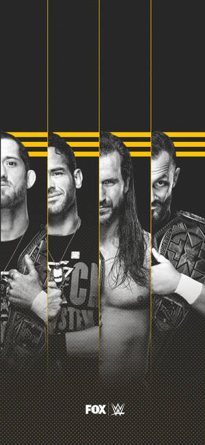WWE Nxt Superstjerner svart-hvitt bakgrunnsbilde — iPhone 14 Pro Bakgrunner