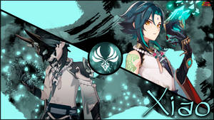 Xiao fra Genshin Impact Collage — Videospill-GIF Bakgrunner