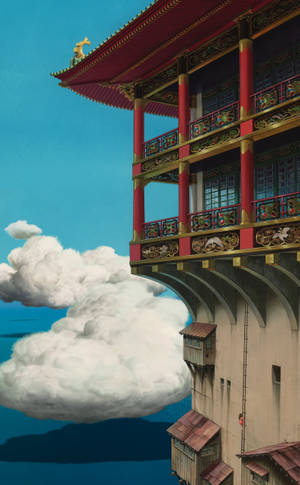 Studio Ghibli Yubabas Badehus Spirited Away bakgrunnsbilde. — Galaxy Tab S10 Ultra Bakgrunner
