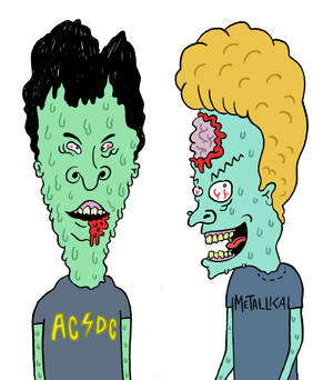 Zombie Beavis og Butt Head bakgrunn — Vivo X Fold Bakgrunner